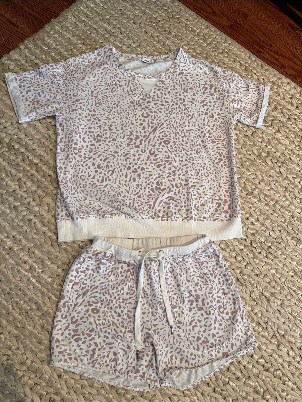 Dark Pink Animal Print Loungewear; Size S